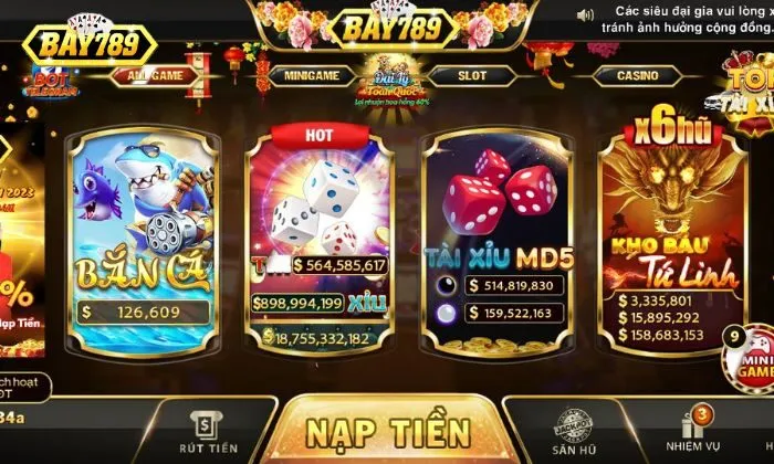 Tải Bay789 máy tính Bay789 sở hữu kho game đa dạng